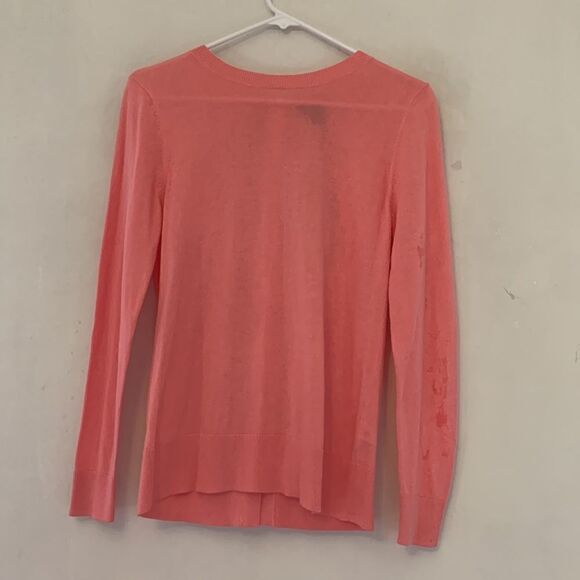 Halogen pink long sleeve sweater with blue bow ties on the back Size XSP NWT - Picture 2 of 8